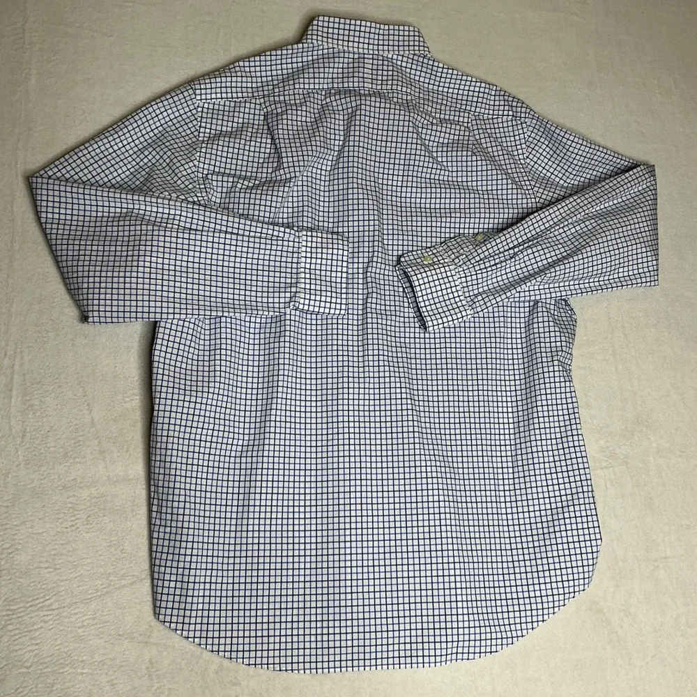 Polo Ralph Lauren Men's XL Long Sleeve Checkered Button Down Shirt Blue White
